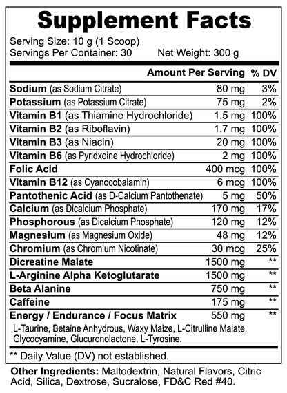 Unleash - Nitric Shock Pre-Workout Powder (Fruit Punch)